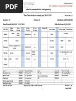 School of Computer Science and Engineering Time Table For The Academic Year 2019-2020