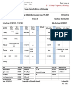 School of Computer Science and Engineering Time Table For The Academic Year 2019-2020