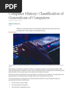 Computer History: Classification of Generations of Computers