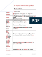 Mnemonics - Ways of Remembering Spellings: Nicola - Gaunt 05/01/2015