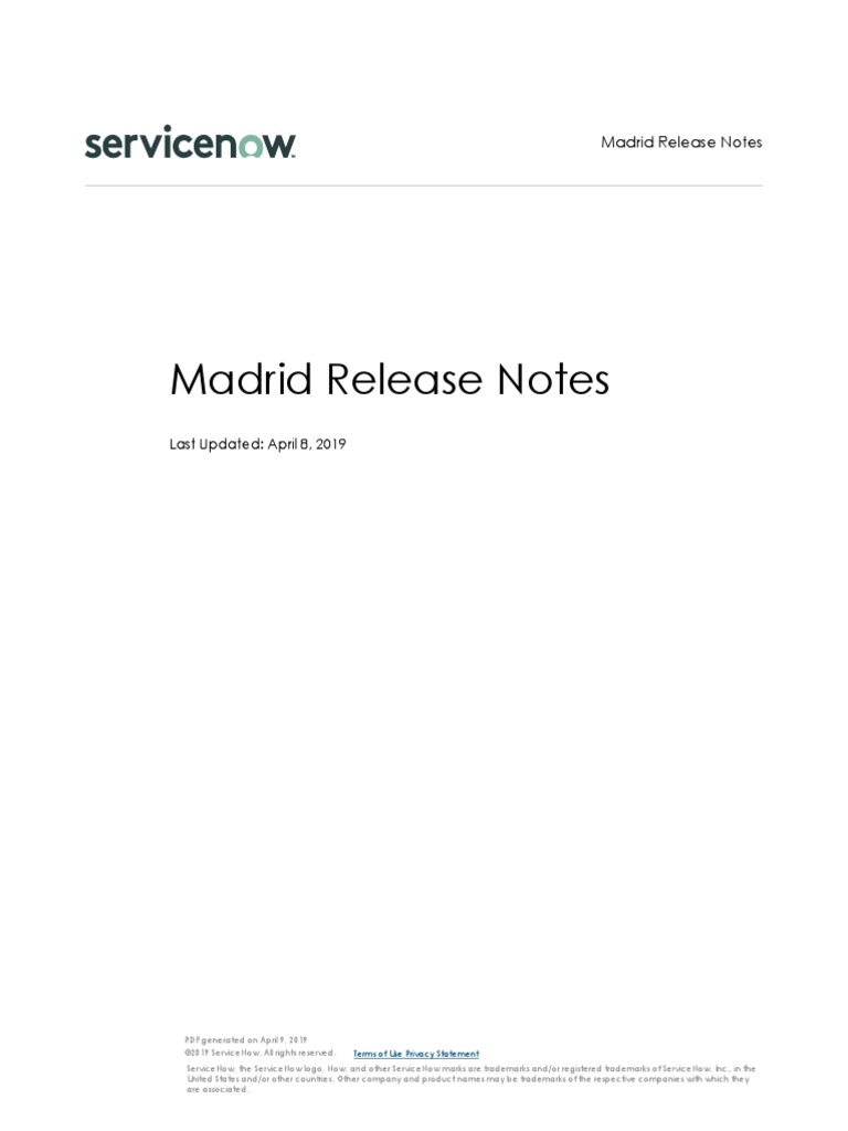 Madrid Release Notes 4 9 2019 Agile Software Development