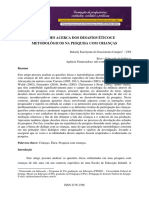 Reflexões acerva dos desafios ético e metodológicos na pesquisa com crianças