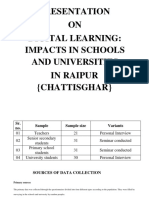 Presentation ON Digital Learning: Impacts in Schools and Universities in Raipur (Chattisghar)