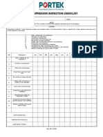 Air Compressor Inspection Checklist: Doc Ref: CL/01