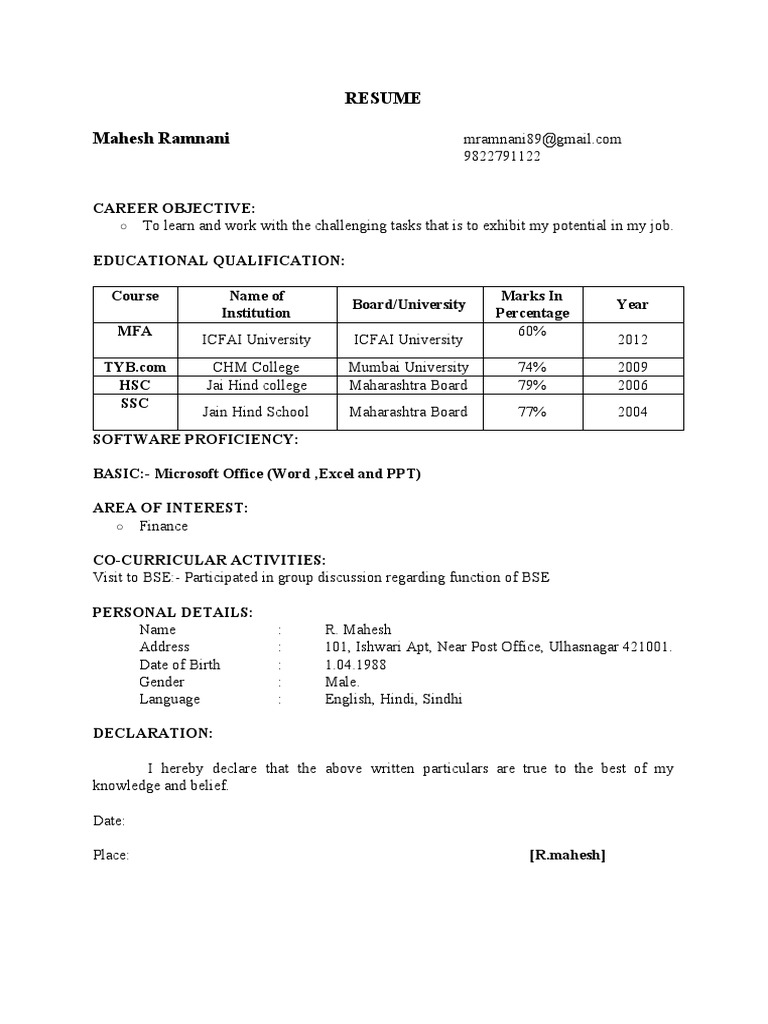 Mahesh Resume - Updated | PDF