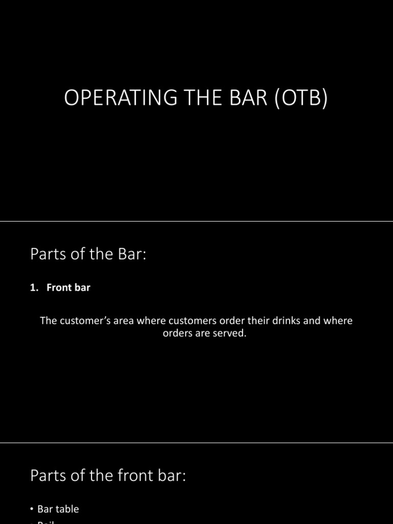 Essential Bar Operation Components | PDF | Cooking, Food & Wine | Home ...