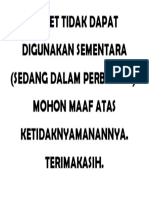 Toilet Tidak Dapat Digunakan Sementara