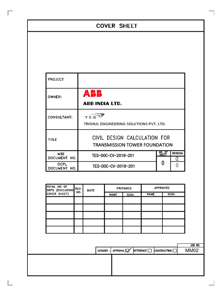 Design Calcualtion Of Tower Foundation 24 12 18 Pdf Physical