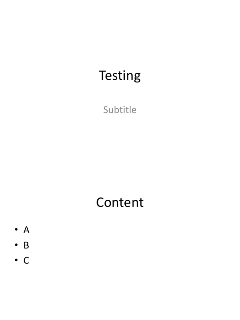Testing Document Overview | PDF