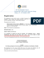 Registration: 29° Residential Course Modern Radiotherapy, Time Issues and New Drugs