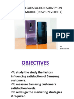 Customer Satisfaction Survey On Samsung Mobile (In SV University)