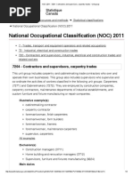 National Occupational Classification (NOC) 2011: 7204 - Contractors and Supervisors, Carpentry Trades