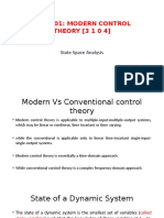 Ice 3101: Modern Control THEORY (3 1 0 4) : State Space Analysis