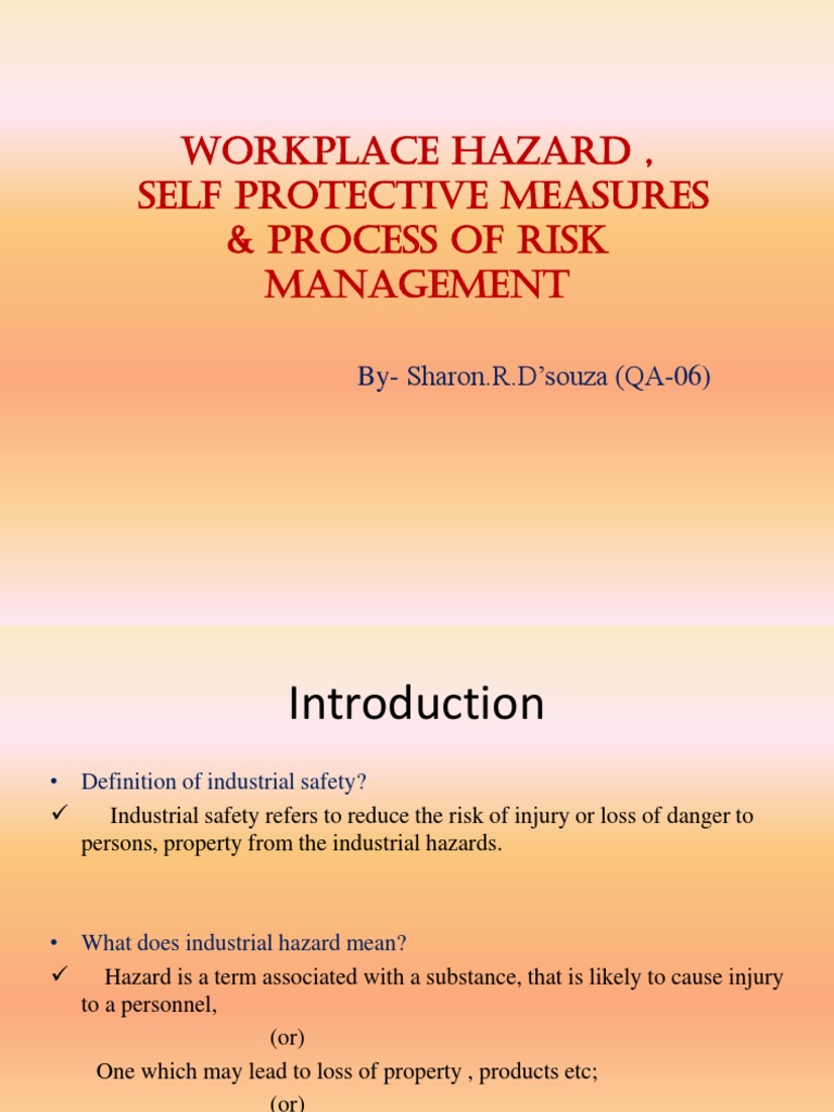 Workplace Hazard Management Overview | PDF | Hazards | Fires