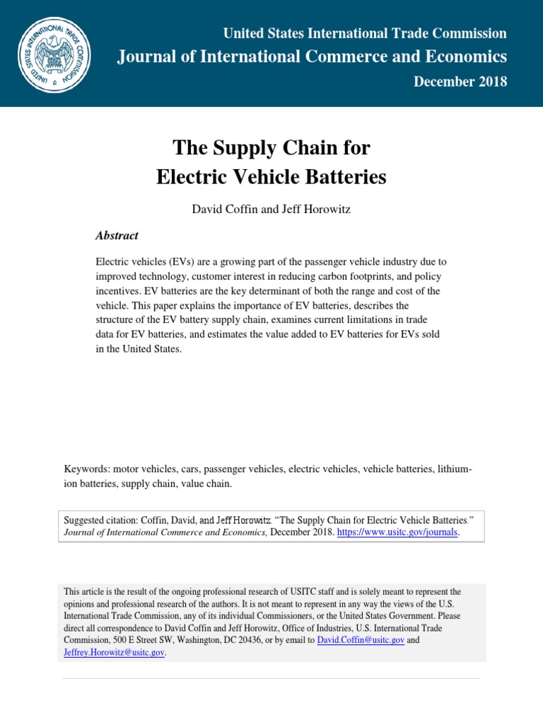 Electric Vehicle Battery Supply Chain Analysis | PDF | Electric Vehicle ...