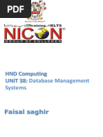 HND Computing UNIT 38: Database Management Systems