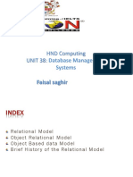 HND Computing UNIT 38: Database Management: Faisal Saghir