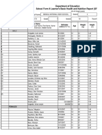 Department of Education School Form 8 Learner's Basic Health and Nutrition Report (SF8)