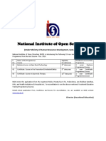 National Institute of Open Schooling: (Under Ministry of Human Resources Development, Govt. of India)