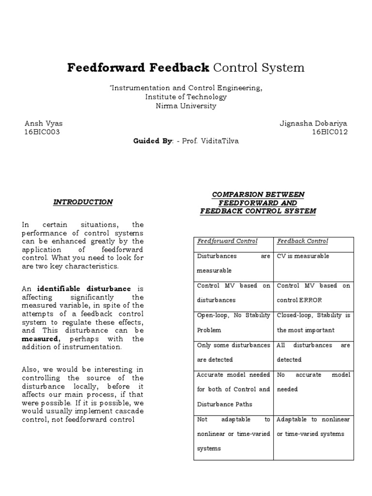 Feedforward vs Feedback Control Systems | PDF | Control Theory | Feedback