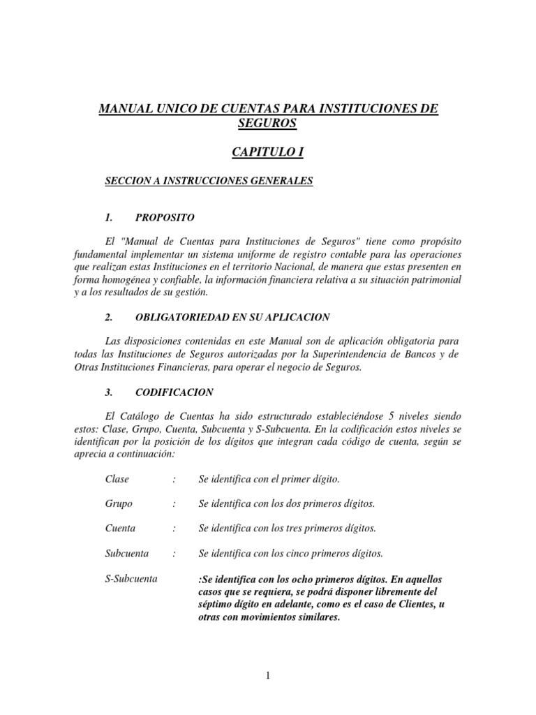 Manual de Cuentas para Seguros | PDF | Contabilidad | Estado financiero