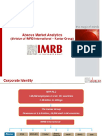 Abacus Market Analytics: (Division of IMRB International - Kantar Group)