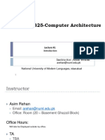 CS 325-Computer Architecture: Instructor: Asim Rehan