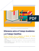 Diferencia Entre El Trabajo Académico y El Trabajo Científico