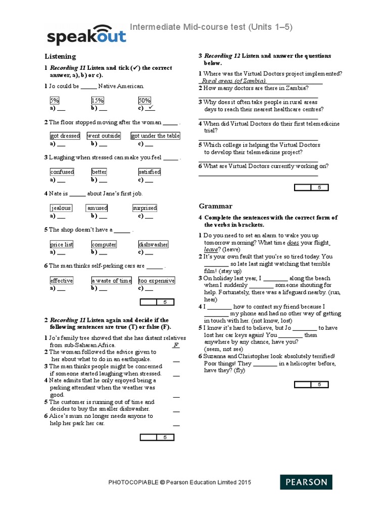 Speakout Upper Intermediate Student Book Answer Key Pdf