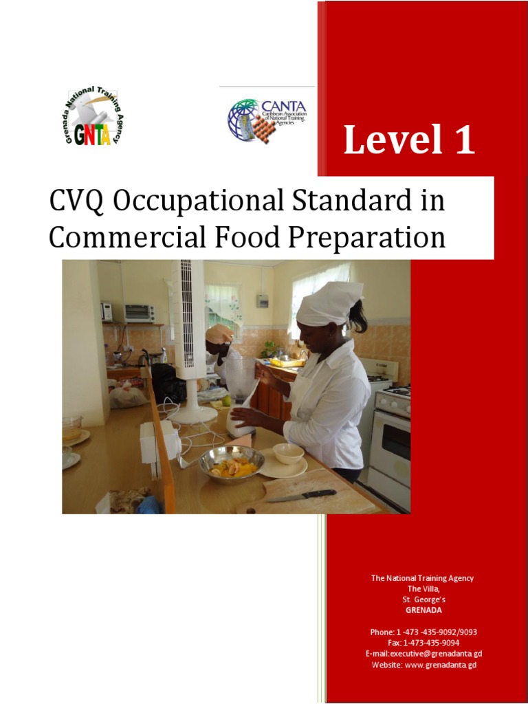 Commercial Food Preparation Cookery Level 1 CVQ PDF PDF Competence