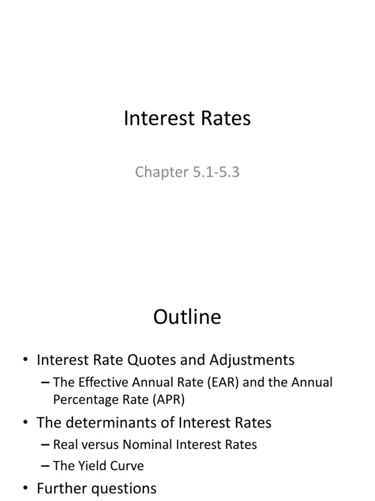 Interest Rates Chapter 5 1 5 3 Pdf Annual Percentage Rate Interest