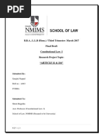 B.B.A., L.L.B (Hons.) / Third Trimester-March 2017 Final Draft Constitutional Law - I Research Project Topic: "ARTICLE 32 & 226"