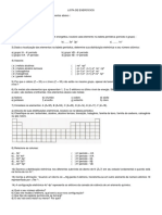 Lista de Exercícios Tabela Periódica