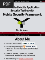 Automated Mobile Application Security Assessment With MobSF