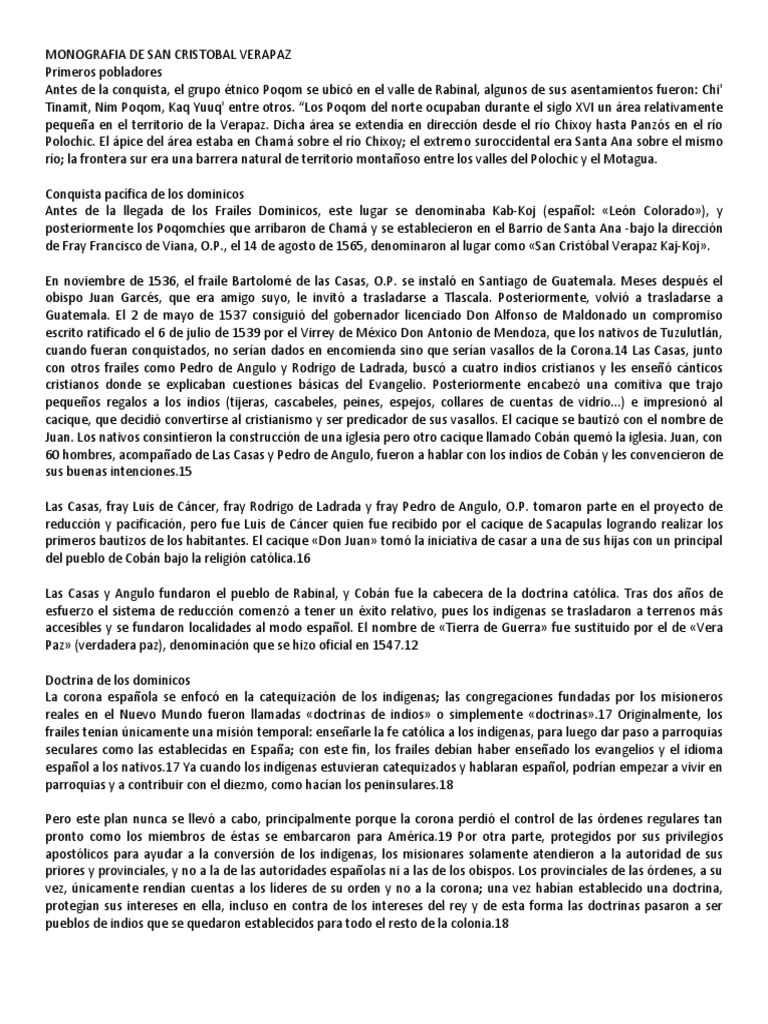 Historia de San Cristóbal Verapaz | PDF | Religión y creencia | Agitación