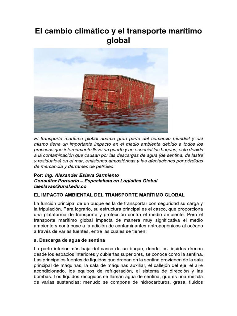 Impacto del Transporte Marítimo en el Clima | PDF | Calentamiento ...