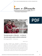 Escolarizando o Mundo - Os Danos Da Educação Paternalista Ocidental - Jornal Pensar A Educação em Pauta