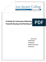 A Study On Consumer Behaviour Towards Buying and Renting of A Vehicle