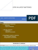 Chemistry in Latest Batteries: Prepared By: V.Dinesh Kumar Raju M.Bhargava Reddy