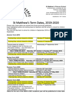 2019-20 ST Matthew's Term Dates