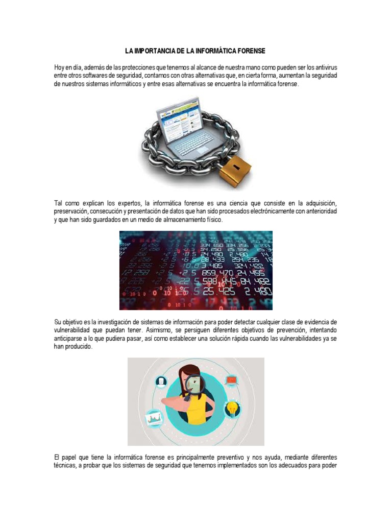 Importancia de la Informática Forense | PDF | Informática forense | La ...