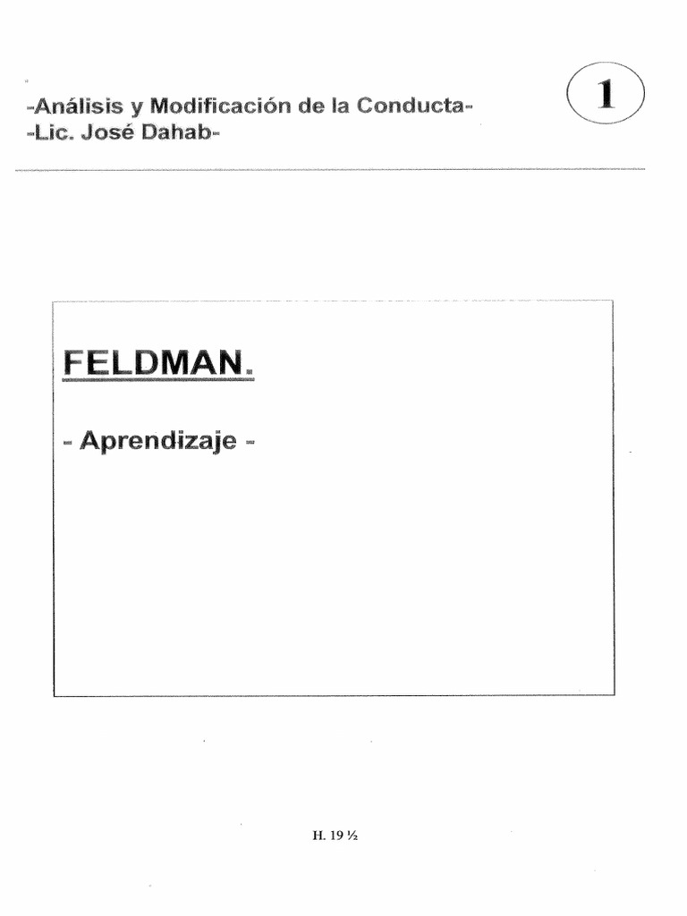 Feldman Aprendizaje | PDF