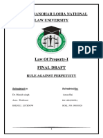 Dr. Ram Manohar Lohia National Law University: Law of Property-I Final Draft