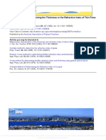 Simple Method of Determining The Thickness or The Refractive Index of Thin Films