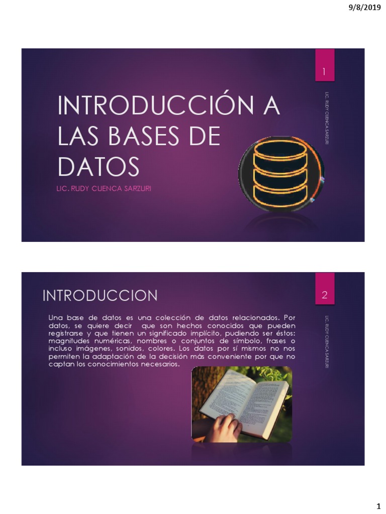 Introducción a las Bases de Datos | PDF | Bases de datos | Sistema ...