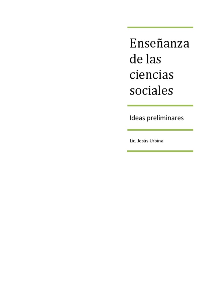 Enseñanza de Ciencias Sociales en Primaria | PDF | Sociedad | Conocimiento