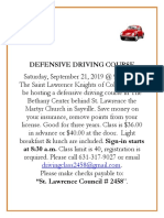 Defensive Driving Course 9-21-19
