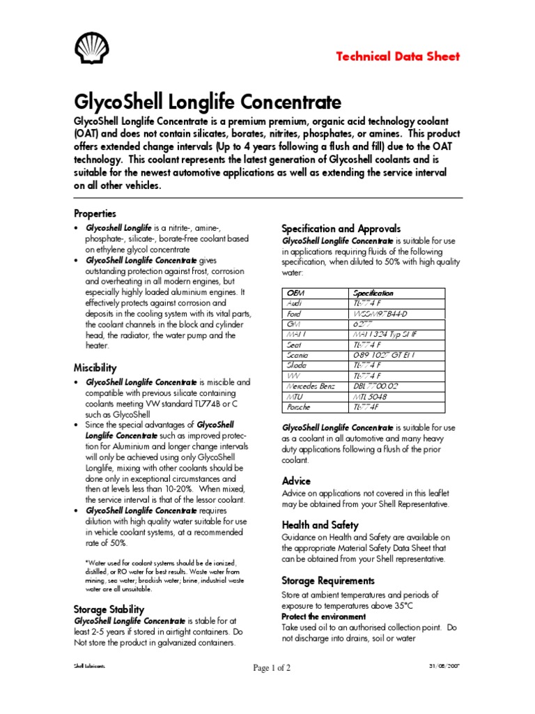 GlycoShell Longlife Concentrate: A Premium Organic Acid Technology ...