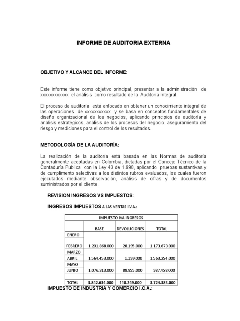 Informe de Auditoría Integral 2023 | PDF | Auditoría | Contabilidad y ...