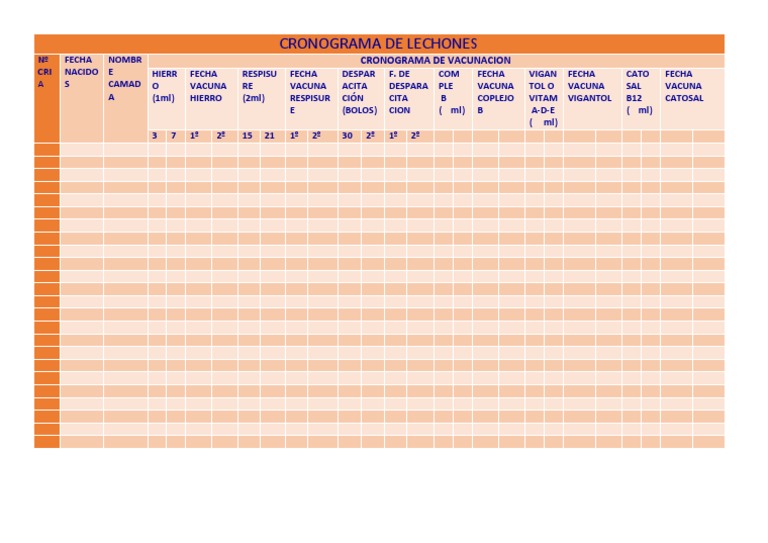 Cronograma de La Granja Porcina | PDF